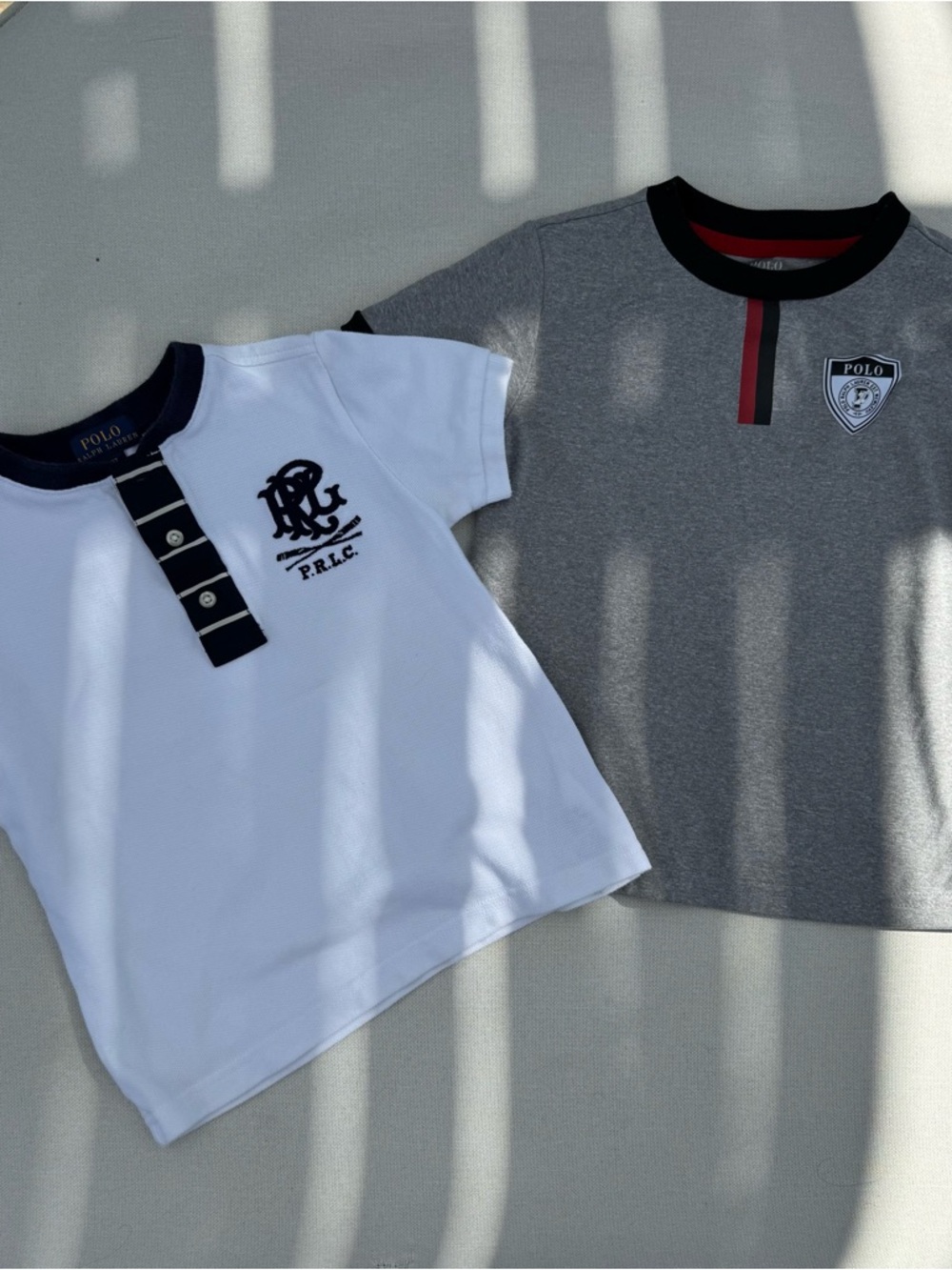 Polo Ralph Lauren Boys 3T Bundle White Henley Tee Gray Performance Shirt